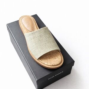 Madewell Woven Cream Slide Sandals